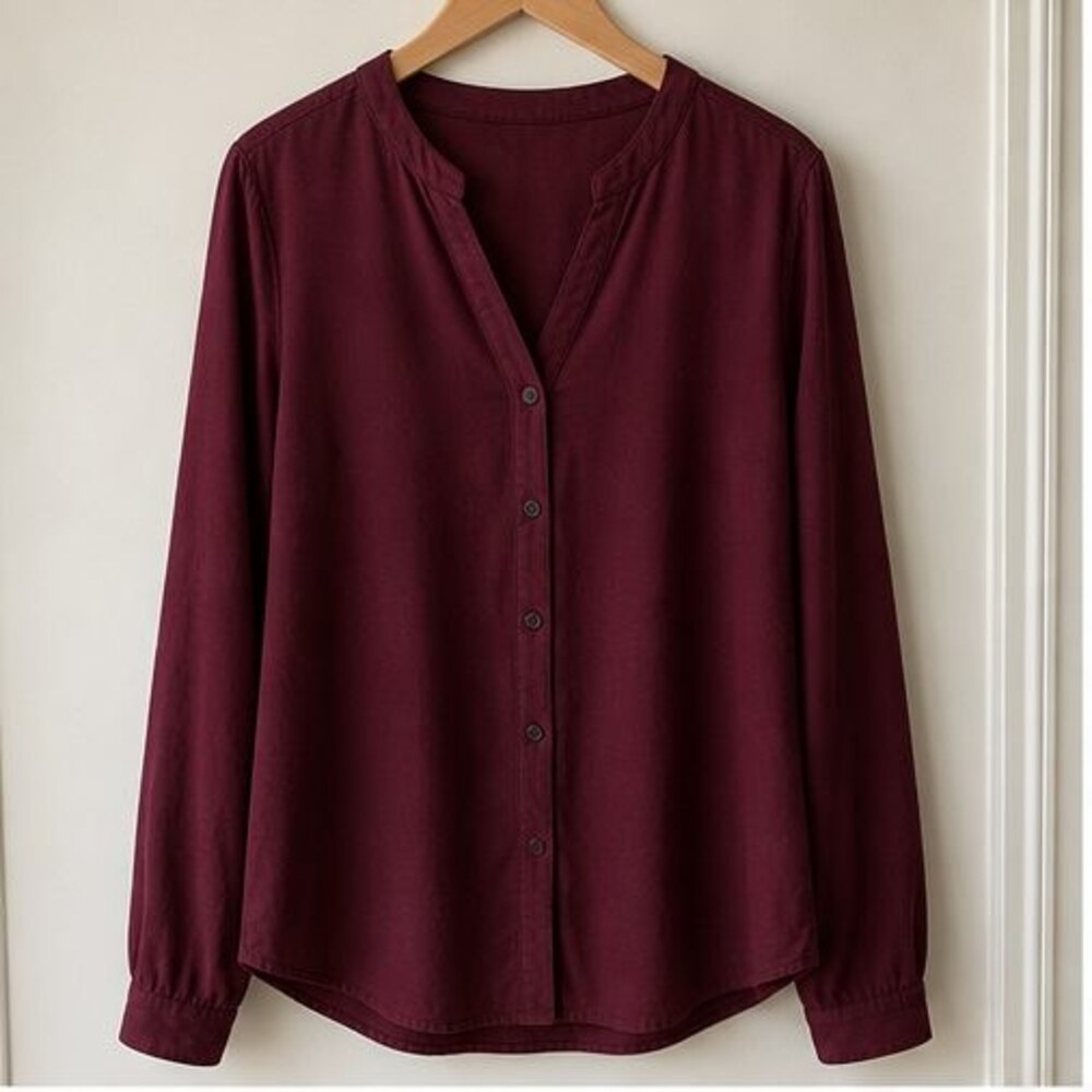 Burgundy Wrap Blouse